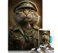 Warrior Cat Puzzles for Teenagers Teens 1000pc Puzzle,Stress Reliever Staycation Kill Time with Matching Poster And Trivia Sheet 38x26cm