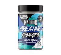 Warrior Creatine Gummies for Men & Women Vegan & Sugar-Free 30 Day Supply Post Workout Chewable Creatine Monohydrate Supplement for Muscle Strength Performance - Blue Razz