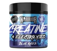 Warrior Creatine Monohydrate Plus Electrolytes Powder 360g - Hydration and Performance Drink - Nutrition Shake to Promote Muscle Growth (Not Tablets, Sachet, Gummies) - 80 Servings - (Blue Razz)