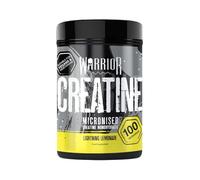 Warrior Creatine Monohydrate Powder 500g - Micronised for Easy Mixing and Consumption - Proven to Improve Physical Performance/Recovery, 5g Servings (Lightning Lemonade)