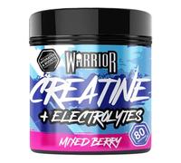 Warrior Creatine Monohydrate Plus Electrolytes Powder 360g - Hydration and Performance Drink - Nutrition Shake to Promote Muscle Growth (Not Tablets, Sachet, Gummies) - 80 Servings (Mixed Berry)