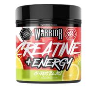 Warrior Creatine Monohydrate Powder + Energy 360g - Formulated as a Pre Workout to Fuel Performance and Support Muscle Recovery - Contains Caffeine & Vitamins - 80 Servings (Citrus Blast)