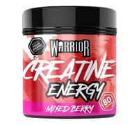 Warrior Creatine Monohydrate Powder + Energy 360g - Formulated as a Pre Workout to Fuel Performance and Support Muscle Recovery - Contains Caffeine & Vitamins - 80 Servings (Mixed Berry)