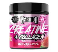 Warrior Creatine Monohydrate + Collagen Powder 270g - Pure Hydrolysed Peptides (Bovine) - Supports Muscle Recovery - Workout Supplement for Women and Men (not Tablet) - 30 Servings (Watermelon Ice)