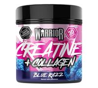 Warrior Creatine Monohydrate + Collagen Powder 270g - Pure Hydrolysed Peptides (Bovine) - Supports Muscle Recovery - Workout Supplement for Women and Men (not Tablet) - 30 Servings (Blue Razz)