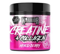 Warrior Creatine Monohydrate + Collagen Powder 270g - Pure Hydrolysed Peptides (Bovine) - Supports Muscle Recovery - Workout Supplement for Women and Men (not Tablet) - 30 Servings (Mixed Berry)