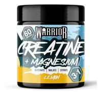 Warrior Creatine Monohydrate Powder + Magnesium Glycinate 3-in-1 300g (60 Servings) - Creatine Powder & Magnesium Supplement with Citrate & Malate for Performance, Sleep, and Recovery - Lemon