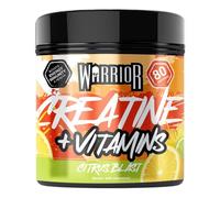 Warrior Creatine Monohydrate Powder + Vitamins 360g - Performance & Recovery - Pure Micronised Multivitamin Nutrition Blend - Vitamin A, B12, C, D, Magnesium, Iron, Zinc - 80 Servings (Citrus Blast)