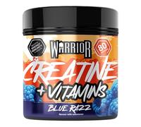 Warrior Creatine Monohydrate Powder + Vitamins 360g - Performance & Recovery - Pure Micronised Multivitamin Nutrition Blend - Vitamin A, B12, C, D, E, Magnesium, Iron, Zinc - 80 Servings (Blue Razz)