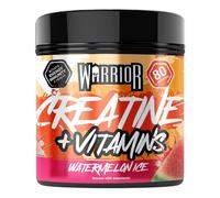 Warrior Creatine Monohydrate Powder + Vitamins 360g - Performance & Recovery - Pure Micronised Multivitamin Nutrition Blend - Vitamin A, B12, C, D,Magnesium, Iron, Zinc - 80 Servings (Watermelon Ice)