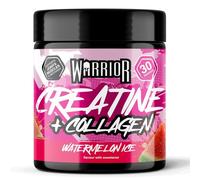 Warrior Creatine Monohydrate + Collagen Powder 270g - Pure Hydrolysed Peptides (Bovine) - Supports Muscle Recovery - Workout Supplement for Women and Men (not Tablet) - 30 Servings (Watermelon Ice)