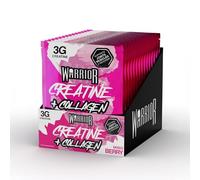 Warrior Creatine Plus Collagen Sachets, Hydrolysed Collagen Peptides with Creatine Monohydrate for Muscle, Joint and Skin Support, Zero Sugar On-The-Go Recovery Drink Mix, 15 Sachets