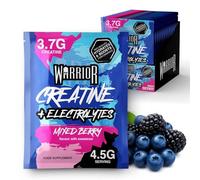 Warrior Creatine Plus Electrolytes Sachets, 3.7g Creatine Monohydrate with Electrolyte Blend for Hydration, Strength and Recovery, Zero Sugar Pre Workout Drink Mix, 15 Sachets
