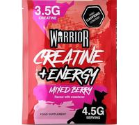 Warrior Creatine Plus Energy Pre Workout Sachets, High Strength Creatine Monohydrate Drink Mix with Caffeine and B Vitamins, Zero Sugar Muscle Energy and Recovery, 15 Sachets
