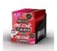 Warrior Creatine Plus Energy Pre Workout Sachets, High Strength Creatine Monohydrate Drink Mix with Caffeine and B Vitamins, Zero Sugar Muscle Energy and Recovery, 15 Sachets