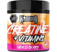 Warrior Creatine Monohydrate Powder + Vitamins 360g - Performance & Recovery - Pure Micronised Multivitamin Nutrition Blend - Vitamin A, B12, C, D, E, Magnesium, Iron, Zinc - 80 Servings (Mixed Berry)
