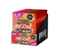 Warrior Creatine Plus Vitamins Sachets, Daily Wellness Drink Mix with 3.5g Creatine and Multivitamin Blend for Energy, Focus, Immunity and Vitality, Zero Sugar Mixed Berry, 15 Sachets