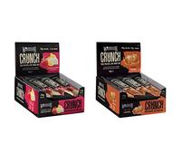 Warrior CRUNCH High Protein Bars - 20g Protein Each - Raspberry Lemon Cheesecake - Pack of 12 x 64g B174-RL & Salted Caramel - Crunch - 12 Bars