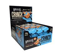 Warrior Crunch - High Protein Bars - 20g Protein Each Bar - Low Carb, Low Sugar Snack - 12 Pack x 64g (Chocolate Chip Cookie Dough)