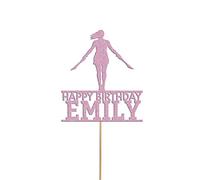 Warrior Double Swords Cake Topper Personalised Girls Birthday Cake Decoration Any Name & Age | Personalised Cake Topper with Custom Name & Age | Birthday Party Decoration (Baby Pink)