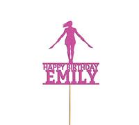 Warrior Double Swords Cake Topper Personalised Girls Birthday Cake Decoration Any Name & Age | Personalised Cake Topper with Custom Name & Age | Birthday Party Decoration (Pink)