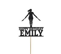 Warrior Double Swords Cake Topper Personalised Girls Birthday Cake Decoration Any Name & Age | Personalised Cake Topper with Custom Name & Age | Birthday Party Decoration (Black)