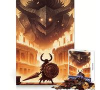 Warrior Facing A Colossal Demon 1000 Piece Jigsaws for Adults Puzzle Sharp Memory Peaceful Fun Neat Edges Thoughtful Gift (38x52cm)