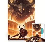 Warrior Facing A Colossal Demon 1000 Piece Puzzle For Adults Mind Skill Play Laser Cut for Flawless Fit Rewarding Activity for Rainy Days (50x75cm)