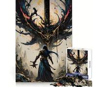 Warrior Facing A Dark Entity 1000 Piece Jigsaws for Adults Puzzle Memory Power Serene Activity Seamless Fit Holiday Present (38x52cm)