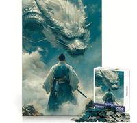 Warrior Facing A Dragon in The Sky for Adults 1000 Piece Jigsaw Puzzle Focus Training Peaceful Hobby Tight Join Memorable Gift (38x26cm)
