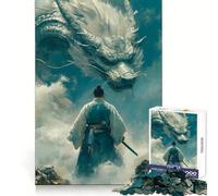 Warrior Facing A Dragon in The Sky Jigsaw 1000 Pieces for Adults Focus Enhance Casual Relaxation Smooth Cut Lovely Gift (50x75cm)