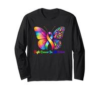 Warrior Fight Cancer in All and Every Color Ribbon Butterfly Long Sleeve T-Shirt
