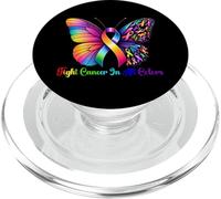 Warrior Fight cancer in all and every color Ribbon Butterfly PopSockets PopGrip for MagSafe