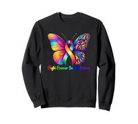 Warrior Fight cancer in all and every color Ribbon Butterfly Sweatshirt