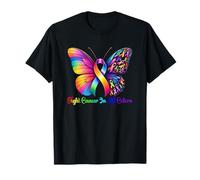 Warrior Fight Cancer in All and Every Color Ribbon Butterfly T-Shirt