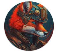 Warrior Fox Jigsaw Puzzles for Adults 1000 1000 Piece Round Jigsaw Puzzle Colorful Home Decor & Interactive Family Game, 67.5x67.5cm