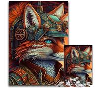 Warrior Fox Jigsaw Puzzles for Adults 1000 Piece Puzzles for Adults Perfect for Family Gatherings, Birthdays, Holidays 50x75CM/19.68x29.52inch