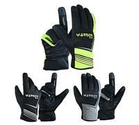 warrior gears Cycling Gloves for Men, Touch Screen Winter Gloves for Men and Women, Breathable Lightweight Waterproof Reflective Ski, Running, Walking Gloves, Black and White - Large