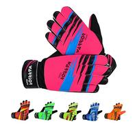 warrior gears Goalkeeper Glove Kids, Football Goal Keepers Gloves, Goalie Glove Kids with Double Wrist Protection, Junior Goalkeeper Gloves - For S-M Adult - Pink, 7