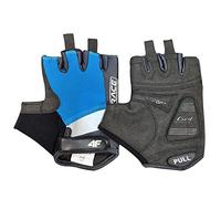 warrior gears Half Finger Cycling Gloves for Men, Breathable Cycling Fingerless Gloves for Adult, Adjustable Gel Padded Thermal Gloves for Boys with Anti Slip Grip, Blue - M