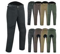 warrior gears Ladies 12 Oz Wax Cotton Motorcycle Trouser Casual Womens CE Protective Armoured Motorbike Waxed Pants, Casual Fixed Waterproof and Mesh Lining Textile Trousers Outdoor, Black - 20