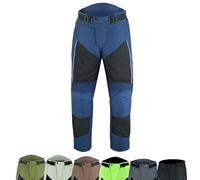 warrior gears Mens Air Mesh and 600D Cordura Textile Motorcycle Trousers CE Protective Armoured Racing Motorbike Pants with Mesh and Waterproof Lining Breathable, Navy & Black - 36W / 29L