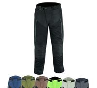 warrior gears Mens Air Mesh and 600D Cordura Textile Motorcycle Trousers CE Protective Armoured Racing Motorbike Pants with Mesh and Waterproof Lining Breathable, Black - 38W / 29L