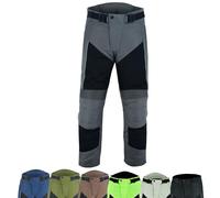 warrior gears Mens Air Mesh and 600D Cordura Textile Motorcycle Trousers CE Protective Armoured Racing Motorbike Pants with Mesh and Waterproof Lining Breathable, Grey & Black - 48W / 32L