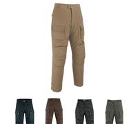 warrior gears Men's Waxed Cotton Motorcycle Trousers, Mens Motorbike Trousers, Waterproof Trouser for Outdoor, Armoured Biker Textile Winter Pants for Men (Tan, 44W / 31L)