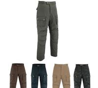 warrior gears Men's Waxed Cotton Motorcycle Trousers, Mens Motorbike Trousers, Waterproof Trouser for Outdoor, Armoured Biker Textile Winter Pants for Men (Military Green, 34W / 33L)