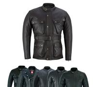 warrior gears Nappa Leather Motorcycle Jacket Original Leather Motorbike Jackets for Men with CE Removable Armors (5XL, Brown-MJ1006)