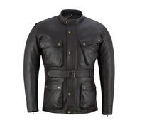 warrior gears Premium Cowhide Genuine Nappa Leather Jacket Mens, Motorcycle Mens Leather Jacket with CE Tested Protected Armours Inside Fixed Lining Weather Protection, Brown - 4XL