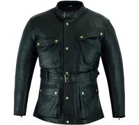 warrior gears Premium Cowhide Genuine Nappa Leather Jacket Mens, Motorcycle Mens Leather Jacket with CE Tested Protected Armours Inside Fixed Lining Weather Protection, Black - L