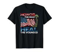 Warrior Honor the Dead Heal the Wounded US Veteran Value Graphic T-Shirt, Men, Black, S